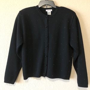 Talbots 100% Merino Wool Jacket Embroidered Sz M